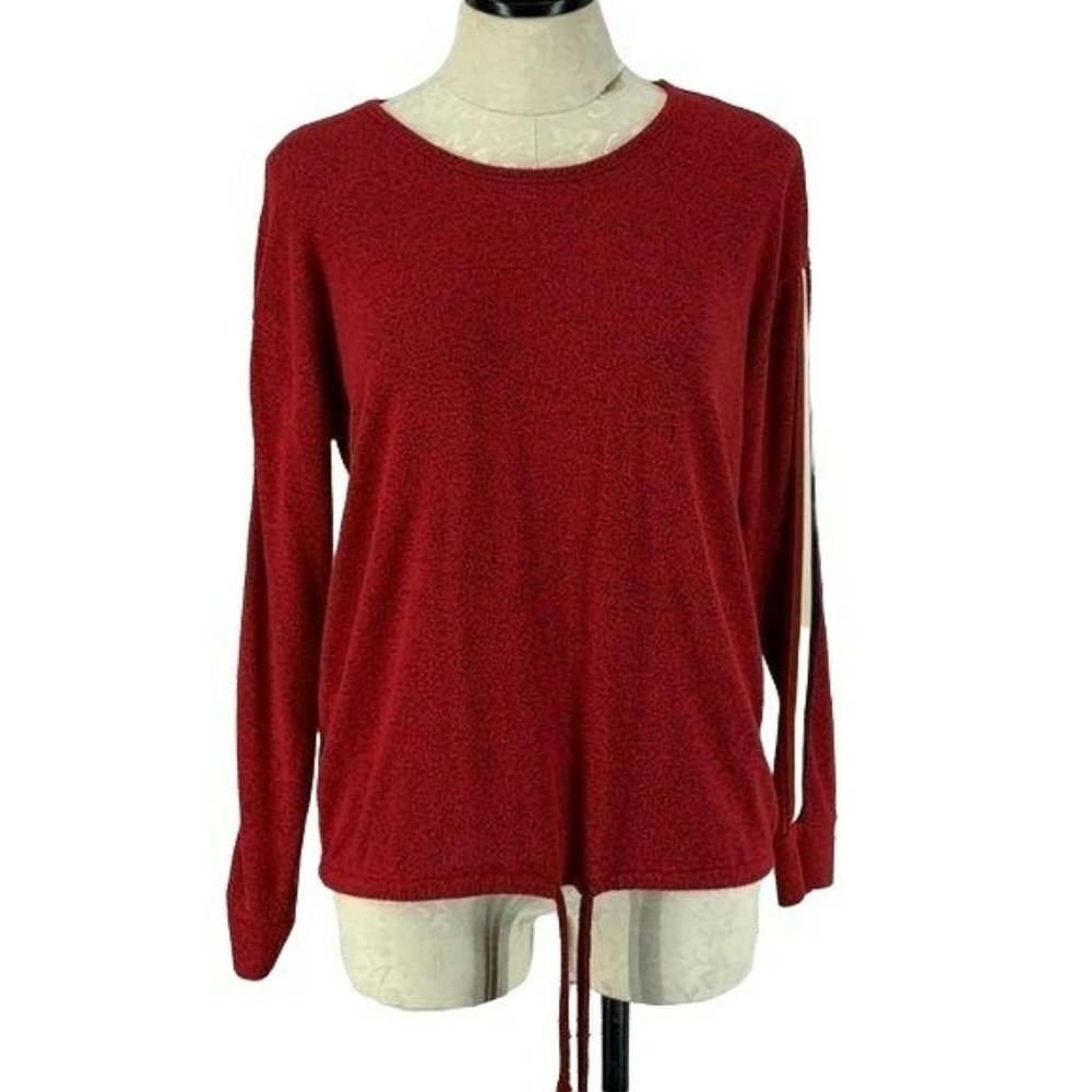 Knapp Studio Women's Heather Red Long‎ Sleeve Tie Front Sweater Size Small